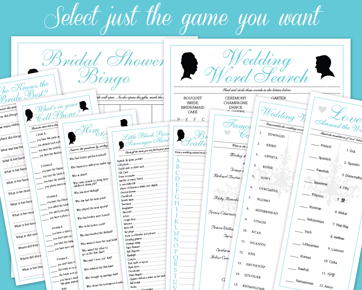 Individual Breakfast at Tiffany's Downloadable Bridal Shower Games