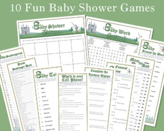 10 Knight and Dragon Baby Shower Game Printables