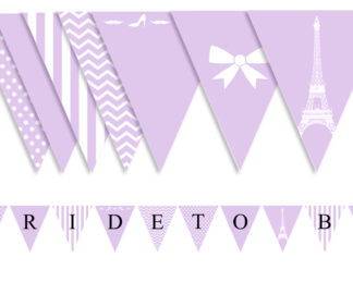 Editable Purple French Paris Bunting Banner Instant Download