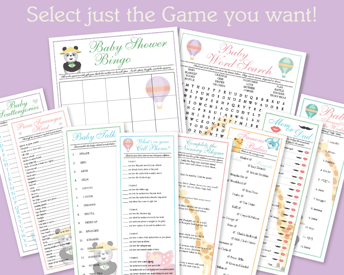 Individual It's a Small World Baby Shower Games