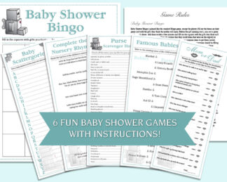 6 Fun, Robot Baby Shower Games Printables