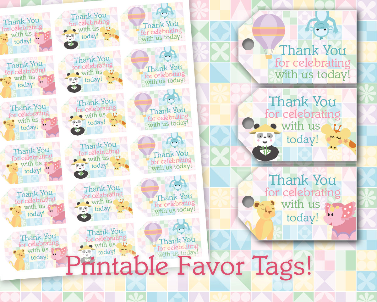 It's a Small World Thank You Favor Tags