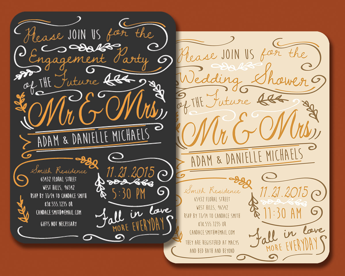 Custom Fall in Love Invitation Digital Download