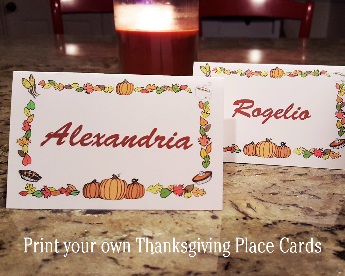 Editable Thanksgiving Place Cards