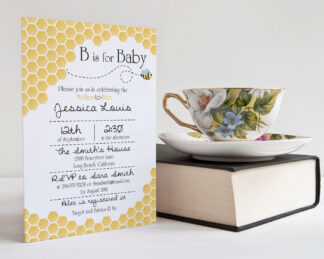 B is for Baby Bee Baby Shower Invitation Custom 5x7 Download