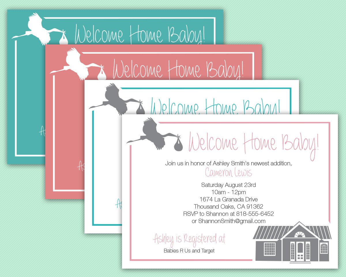 Custom Welcome Home Baby Invitation Digital File