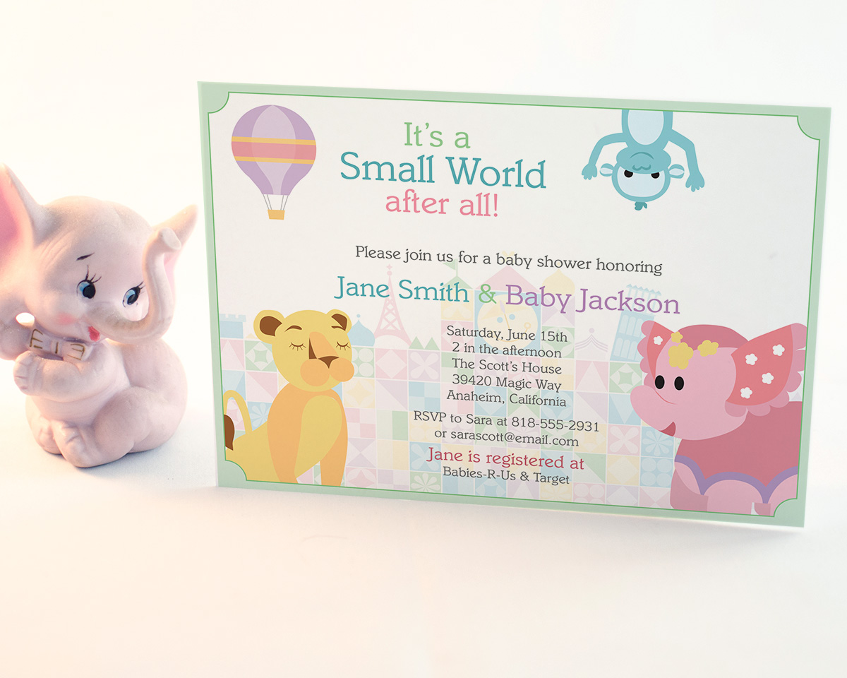 Custom It's a Small World Invitation