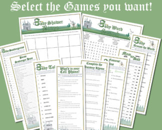 Individual Knights and Dragons Baby Shower Games