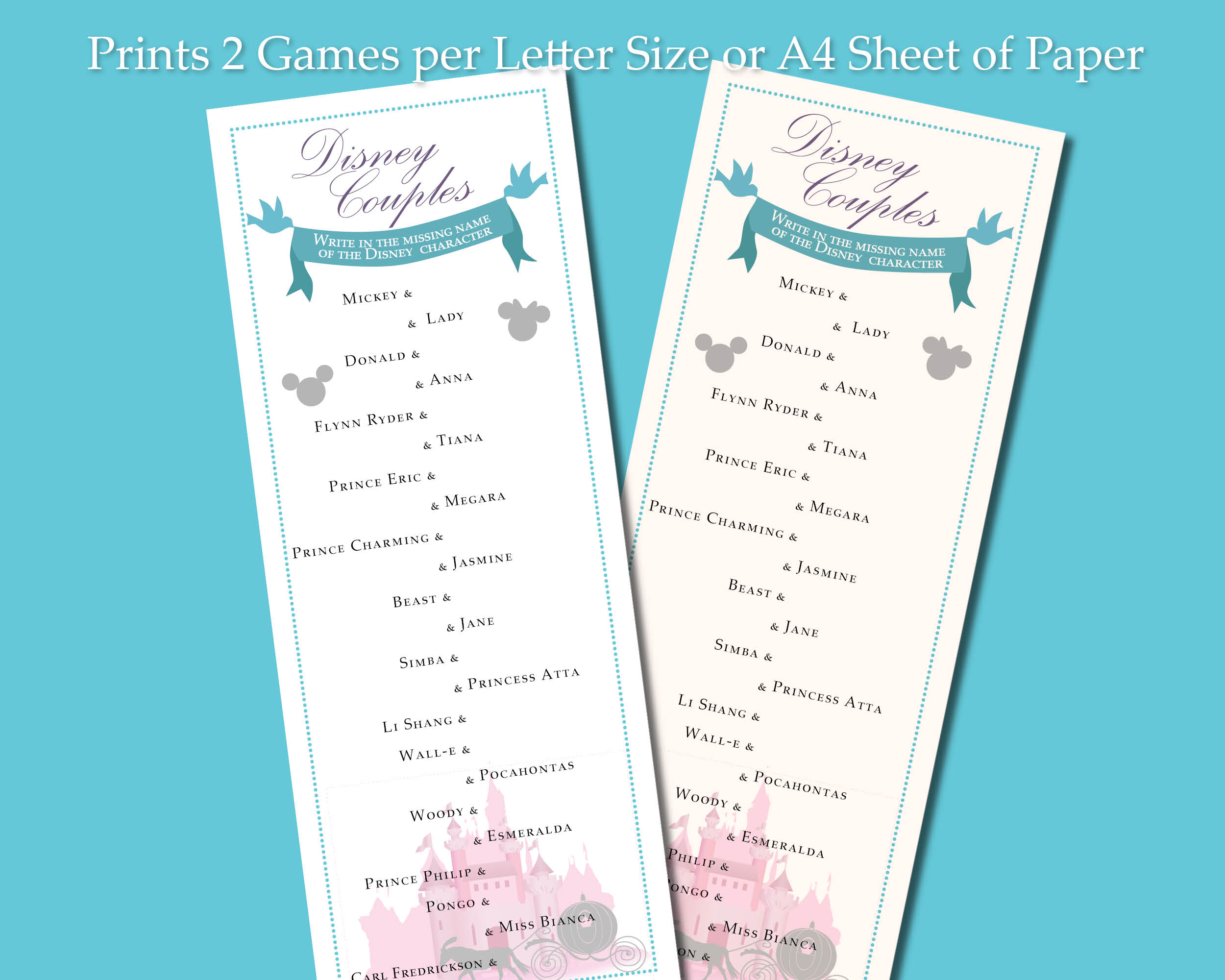 Disney Couples Game