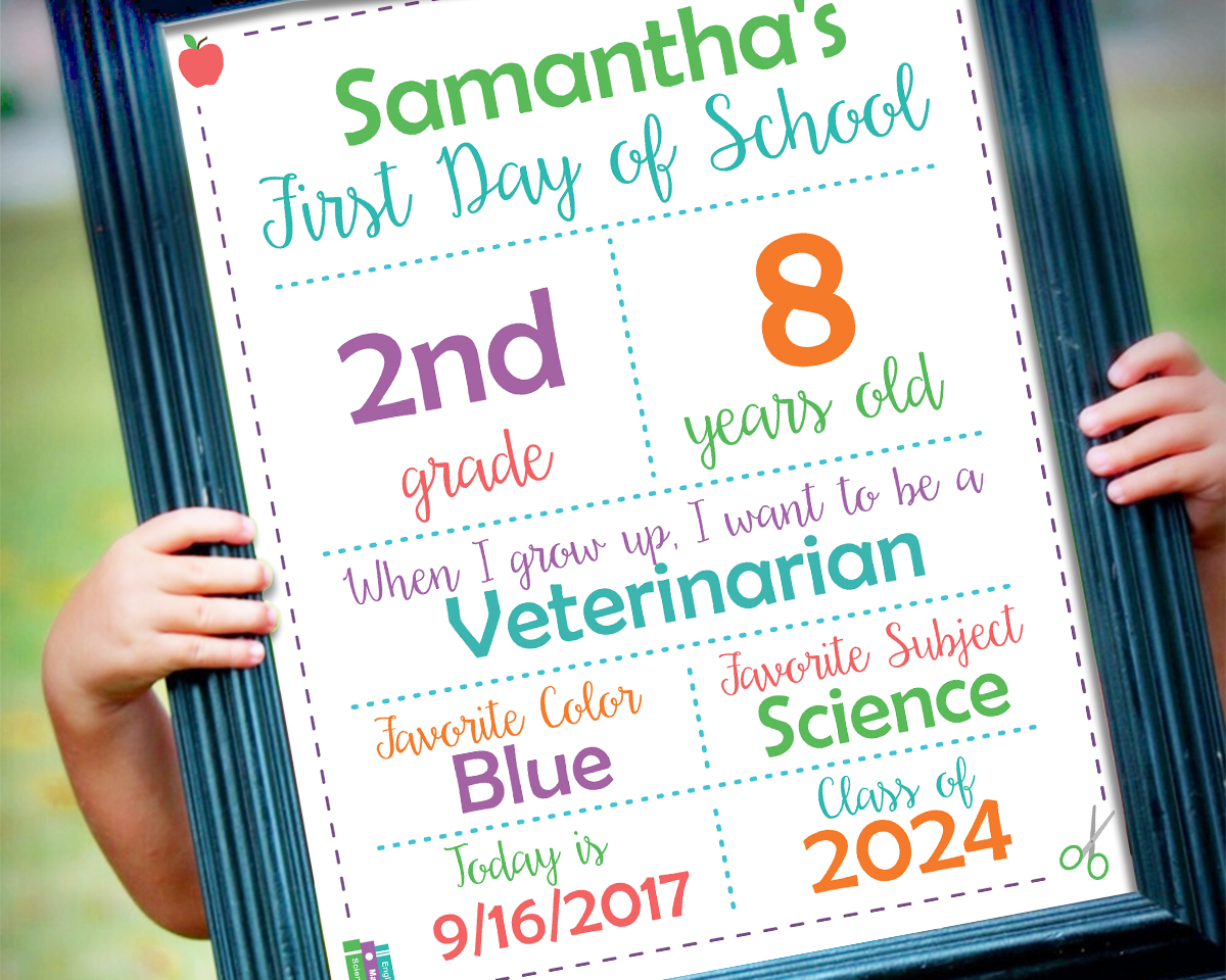 ORIGINAL Editable First & Last Day of School Sign Instant Download File with White Background