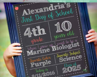 ORIGINAL Editable First & Last Day of School Chalkboard Sign Instant Download File